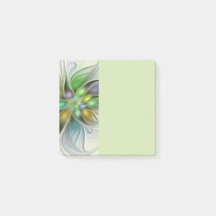 Post-it® Fantaisie florale colorée abstraite moderne fracta