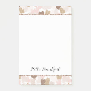 Post-it® Fard rose pailleté crème marron cœurs
