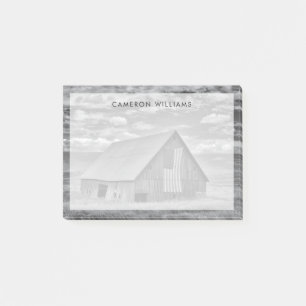 Post-it® Farms   BW American Flag Barn Scene