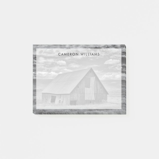 Post-it® Farms | BW American Flag Barn Scene (Devant)