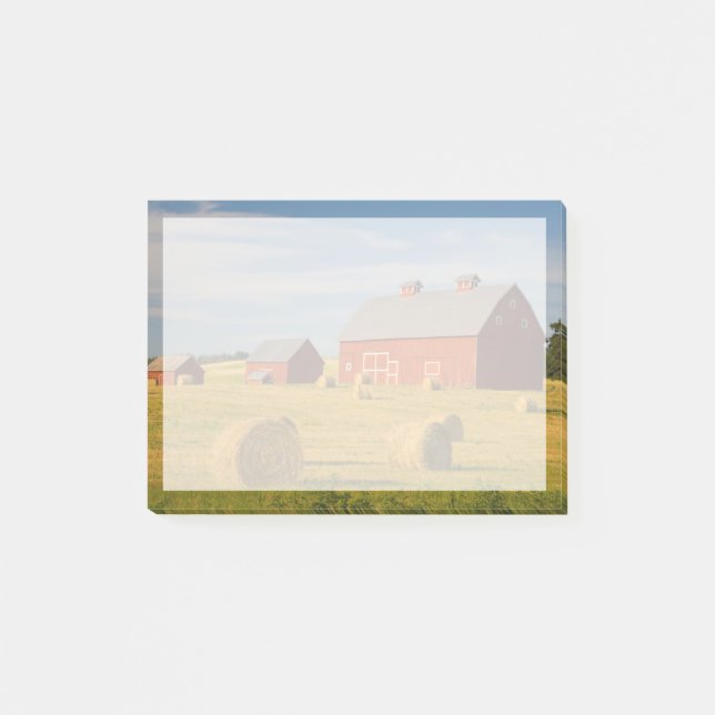 Post-it® Farms | Red Barns Near Hay Bales (Devant)