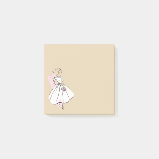 Post-it® Fashion Bride Neutral note carré (Devant)