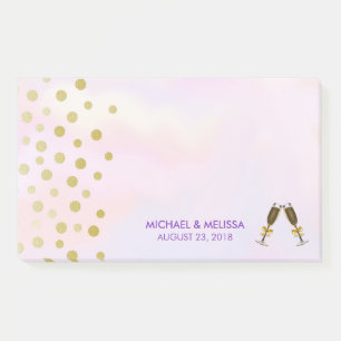 Post-it® Faux Gold Confetti avec Mariage de Lunettes de Cha