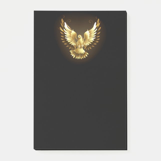 Post-it® Faux Gold Foil Peace Dove en noir (Devant)