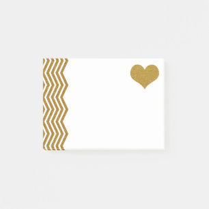 Post-it® FAUX Gold Parties scintillant Zigzag and Heart (im