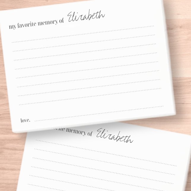 Post-it® Favoris Mémoire Funérailles Moderne Carte de fréqu (Créateur téléchargé)