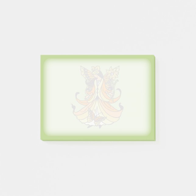 Post-it® Fée orange de papillon avec la robe débordante (Devant)