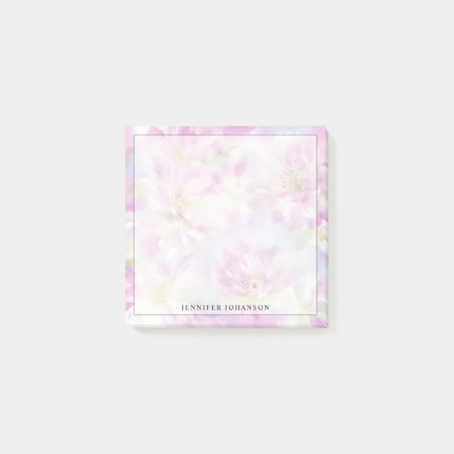 Post-it® Féminin aquarelle floral rose (Devant)