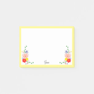 Post-it® Feminine Décorative Flower Bunc Custom Frame Name