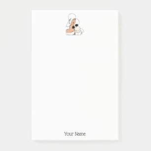 Post-it® Femme Art Déco Vintage avec Fleurs Portant un Chap