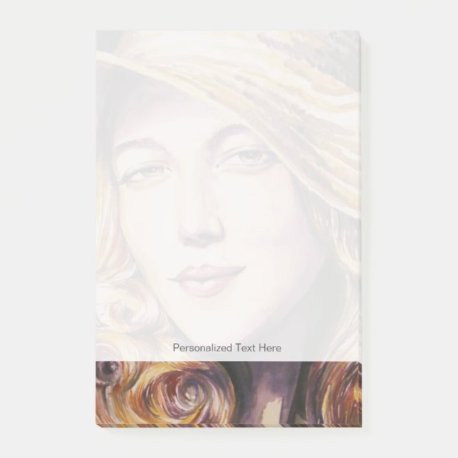 Post-it® Femme avec casquette (Devant)