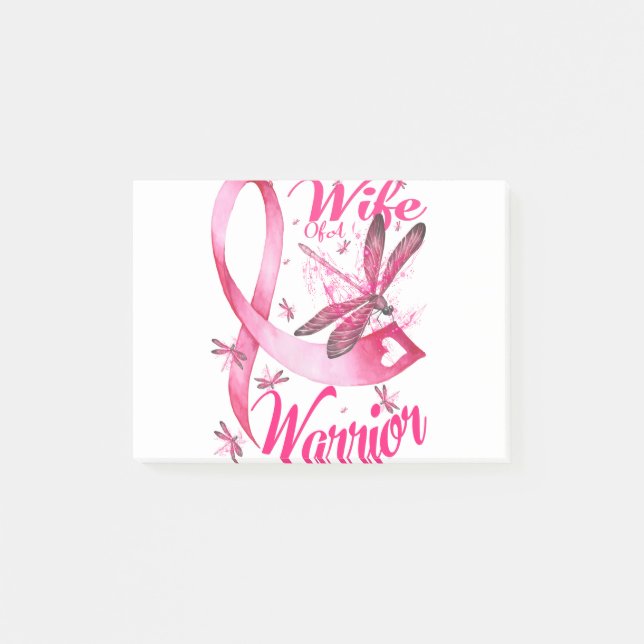 Post-it® Femme D'Un Guerrier Dragonfly Cancer Du Sein (Devant)