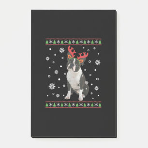 Post-it® FEMMES Boston Terrier Xmas laide de Noël