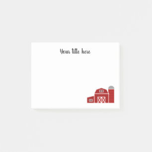 Post-it® Ferme à grange rouge et silo personnalisés Notes