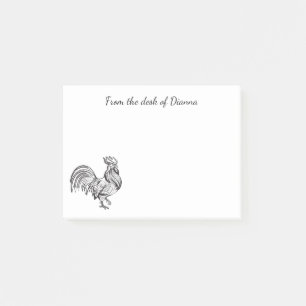 Post-it® Ferme de Dame de Poule Folle Mignonne Eleveur Coq