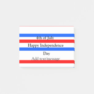 Post-it® Fête de l'indépendance des bandes bleues rouges 4 