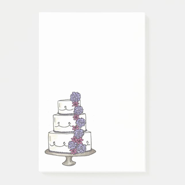 Post-it® Fête des mariées de gâteau Mariage violet Favorise (Devant)