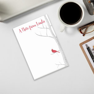 Post-it® Fête Hiver Rouge Cardinal Rustique Nature Personna