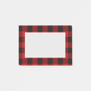 Post-it® fête plaid rouge rustique d'hiver en bûcheron