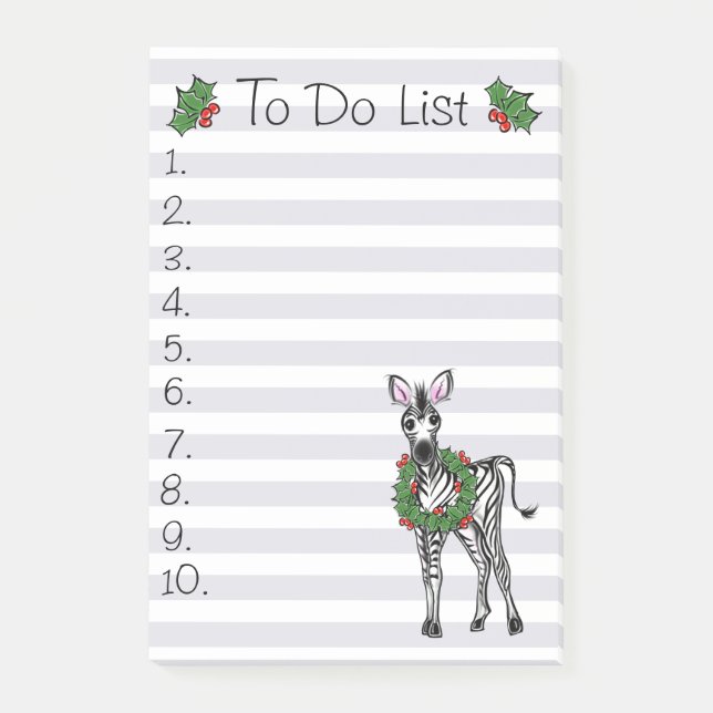 Post-it® Fêtes Noël Zebra To do list (Devant)