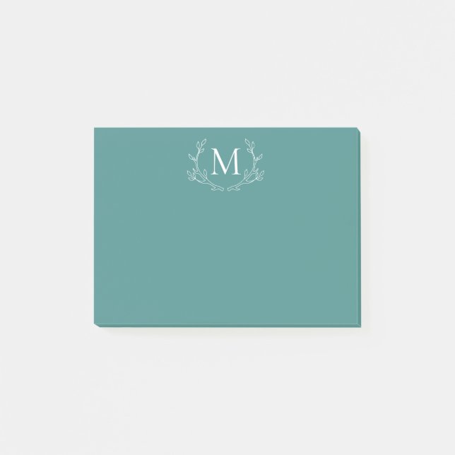 Post-it® Feuillage Rustique Bohème Antlers | Monogramme (Devant)