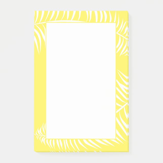 Post-it® Feuille de palme tropicale jaune blanc (Devant)