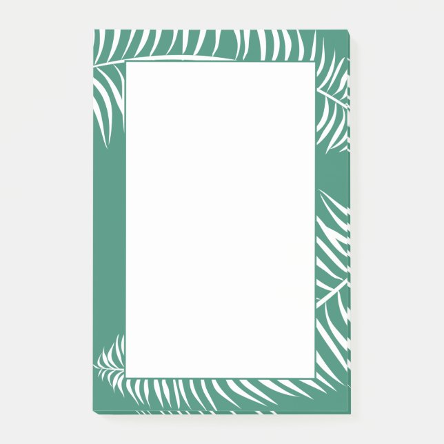 Post-it® Feuille de palme tropicale verte et blanche (Devant)
