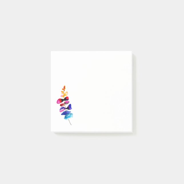 Post-it® Feuilles arc-en-ciel mignonnes aquarelle (Devant)