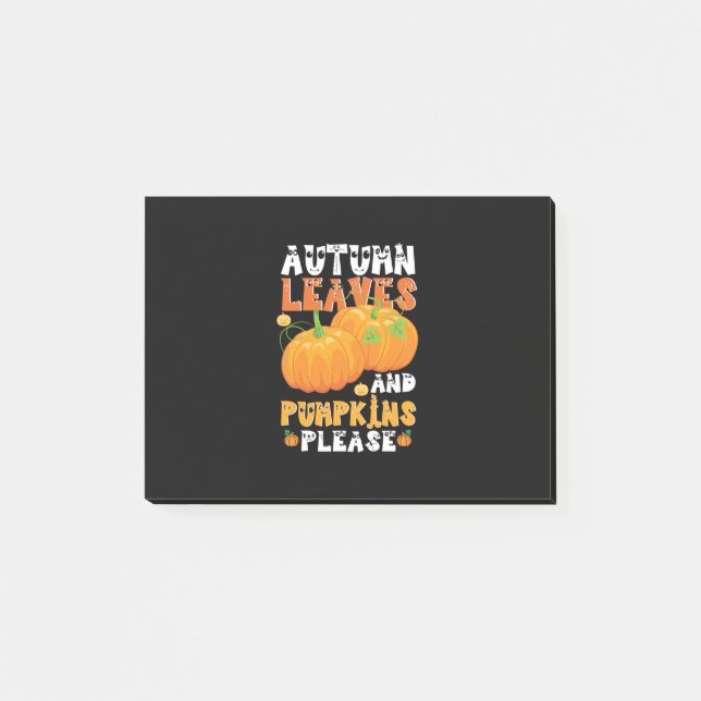 Post-it® Feuilles D'Automne Et Citrouilles S'Il Vous Plaît  (Devant)