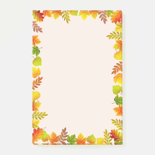 Post-it® Feuilles d'automne sur les choses à faire beige cl (Devant)