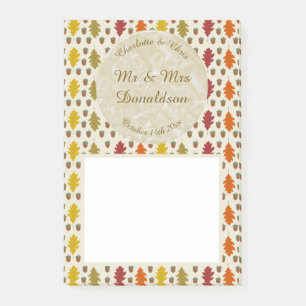 Post-it® Feuilles de chêne et Acorns Automne Mariage d'auto