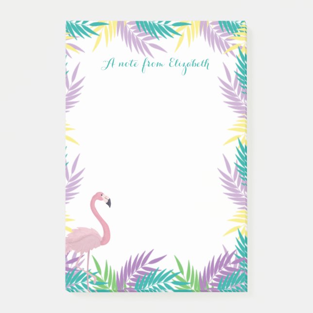 Post-it® Feuilles de palmier flamants roses (Devant)