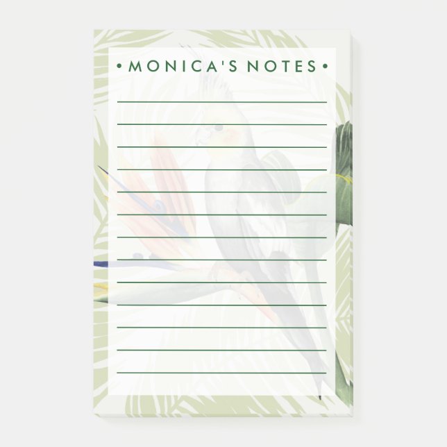 Post-it® Feuilles de palmiers à oiseaux noirs (Devant)