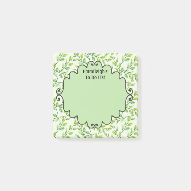 Post-it® Feuilles et branches vertes personnalisées (Devant)