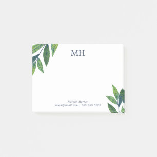 Post-it® Feuilles vert émeraude Monogramme