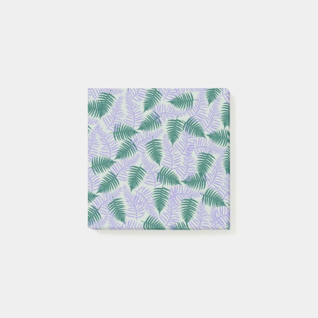 Post-it® Feuilles verts pourpre  rétro les années 70 Fleur  (Devant)