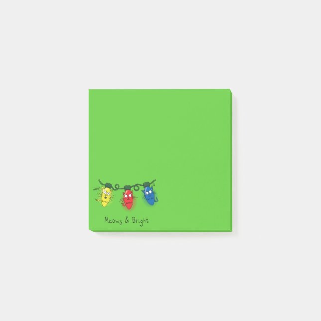 Post-it® Feux de Noël de chat (Devant)