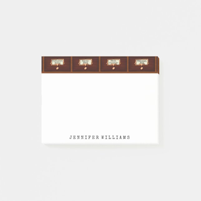 Post-it® Fichier de bibliothèque Cabinet Anglais Écrivain e (Devant)