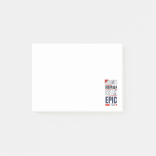 Post-it® Fier membre d'un bureau de travail d'équipe épique