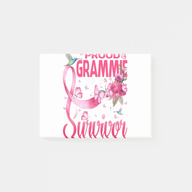 Post-it® Fière Grammie D'Un Survivant Cancer Du Sein (Devant)