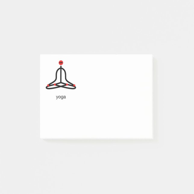 Post-it® Figurine de lotus yoga pose avec texte de yoga. (Devant)