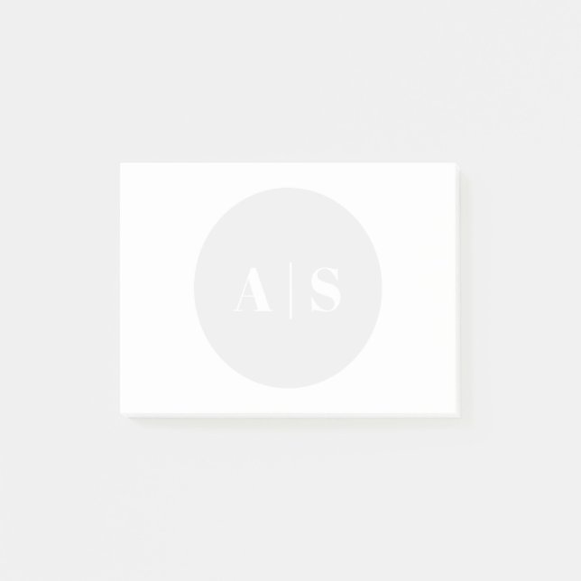 Post-it® Filigrane de monogramme simple (Devant)