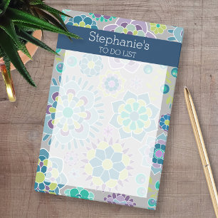 Post-it® Fille à faire Liste des motifs floraux - Marine et