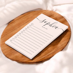 Post-it® Fille à faire Liste Monogramme Calligraphie rose