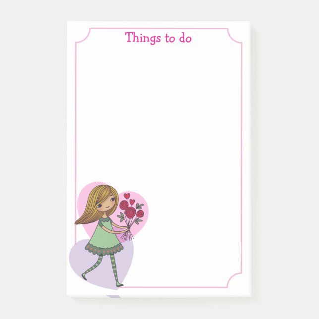 Post-it® Fille aux fleurs (Devant)