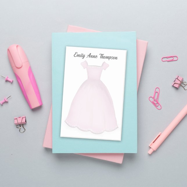 Post-it® Fille aux fleurs rose personnalisée  (Pink flower girl personalized post it notes. perfect for bridal party gifts.)