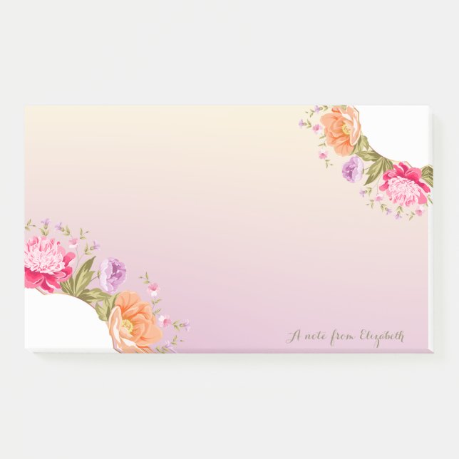 Post-it® Fille Chic Design Floral - Personnalisé (Devant)
