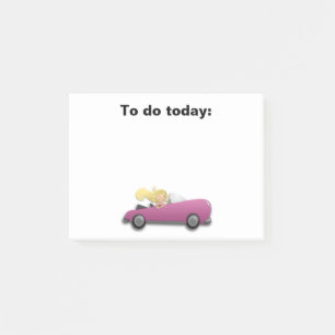 Post-it® Fille en magenta / voiture rose Post It Note