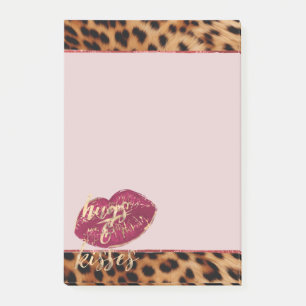 Post-it® Fille Glam Leopard Hugs & Kisses Lips