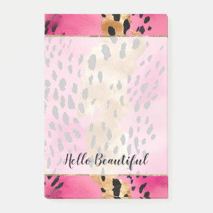 Post-it® Fille Glam or rose léopard noir